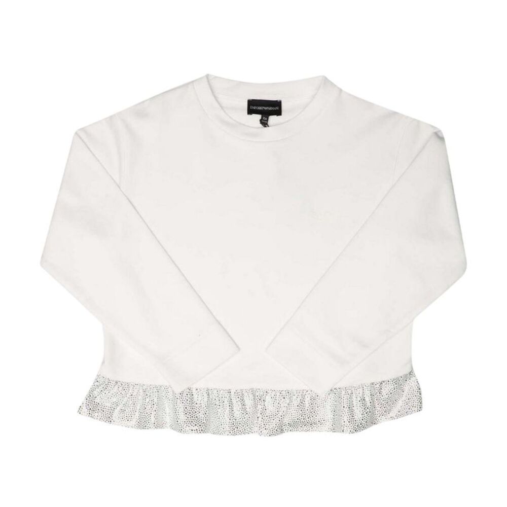 Emporio Armani Girls Ruffled Sweatshirt / White